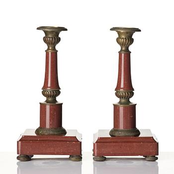 A pair of presumablu russian candlesticks.