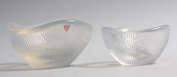 SKÅLAR, 2 st, glas, Orrefors.