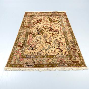 An old silk Ghom ca 205 x 129 cm.