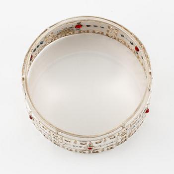Lars Arby, a bridal crown and a hair ornament, sterling silver with glass and rutilated quartz, Gothenburg 1964 and 1960.