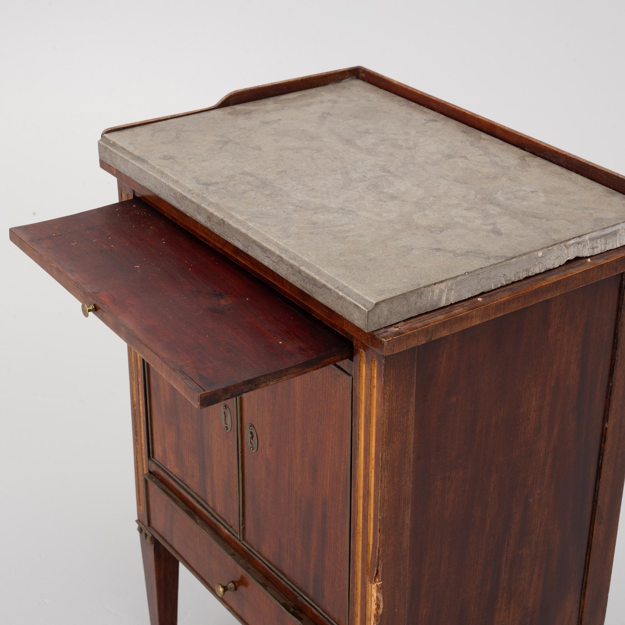 A late Gustavian style pot cupboard, 19th century.