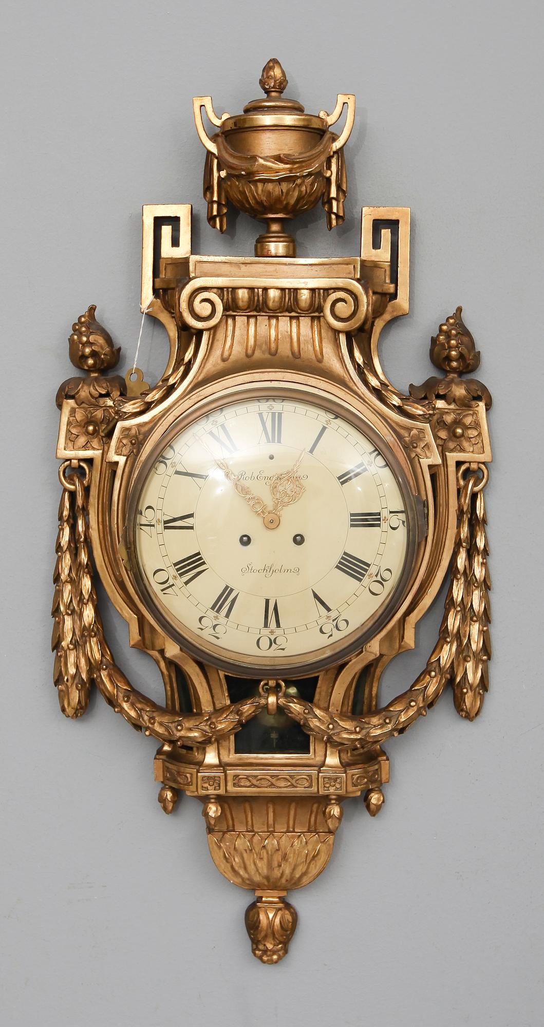 VÄGGPENDYL, gustaviansk stil, Rob  Engström, Stockholm, 1900-talets första hälft.