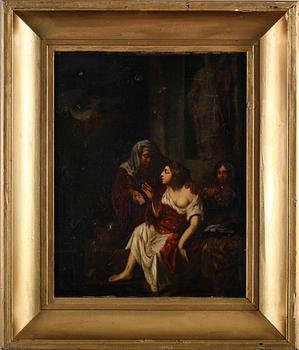 OKÄND KONSTNÄR, olja på pannå, sannolikt 1700-tal.