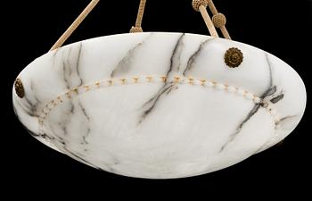 An alabaster ceiling lamp, first half of the 20th century.