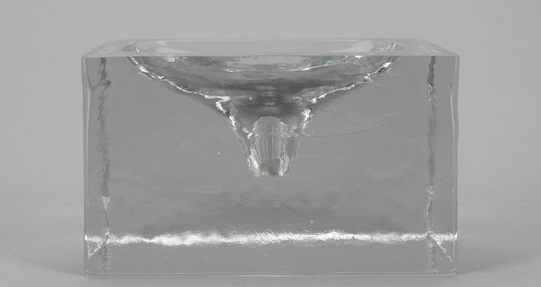 SKULPTUR, glas, "TV tube", Tapio Wirkkala, sign. TW och nr. 496 Iittala.