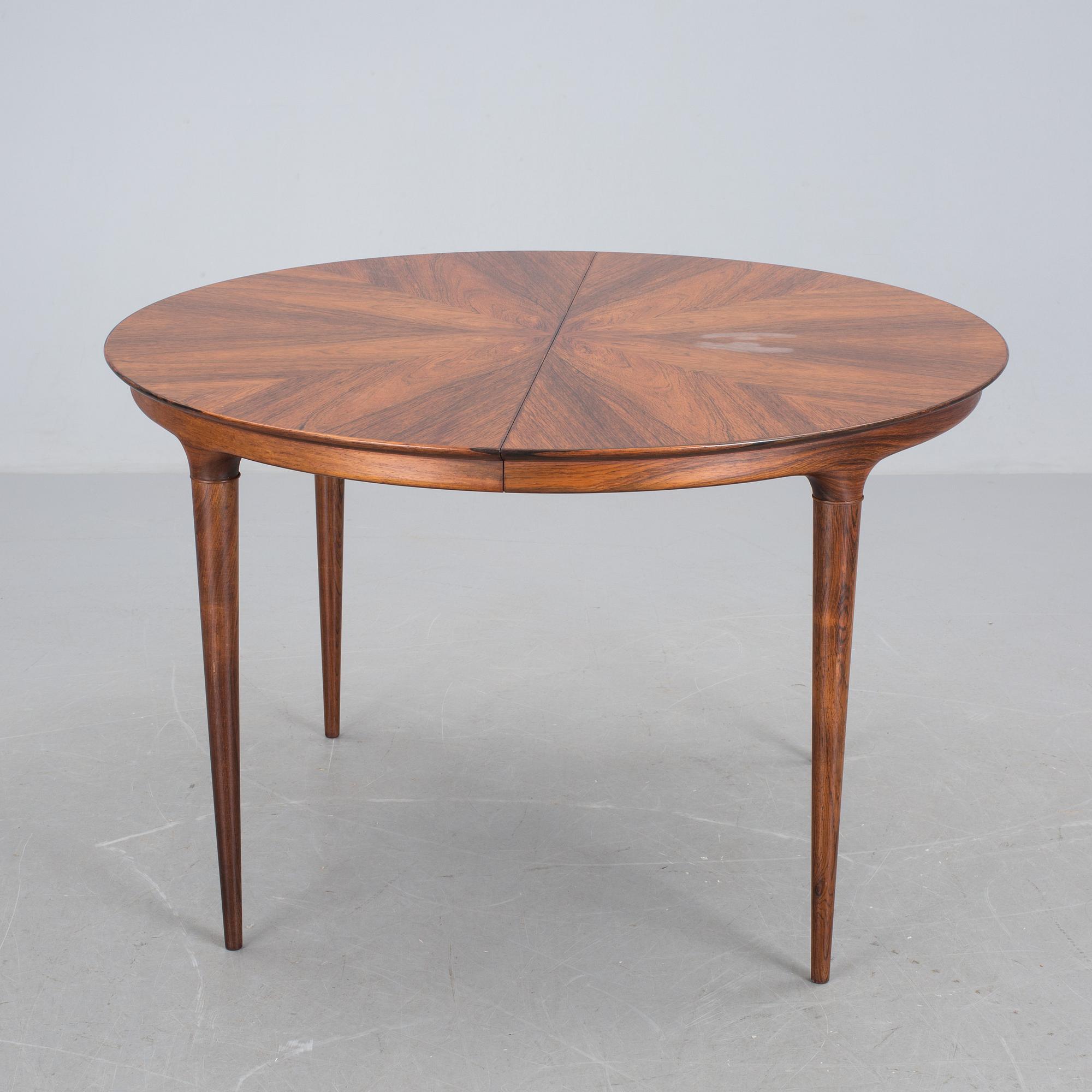 BORD, "Cortina", Svante Skogh samt STOLAR, 6 st, "VIDAR" Carl Malmsten, jakaranda, 1960-tal. CITES-intyg.