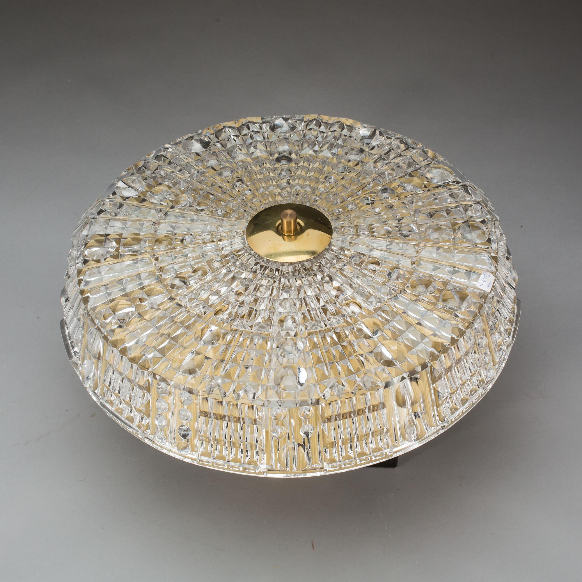 TAKPLAFOND, glas och metall. 1900-talets mitt.