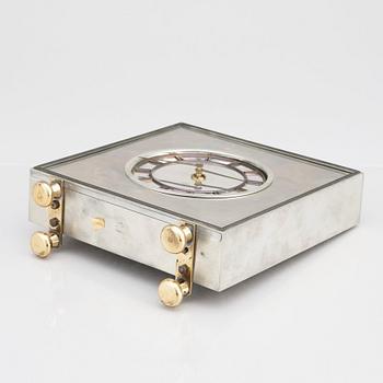 Estrid Ericson, a pewter and brass table clock, Svenskt Tenn Stockholm 1930.