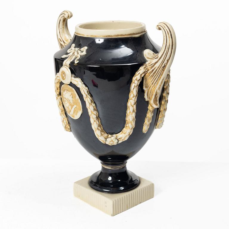 A faience vase, probably Marieberg, late 18th Century.