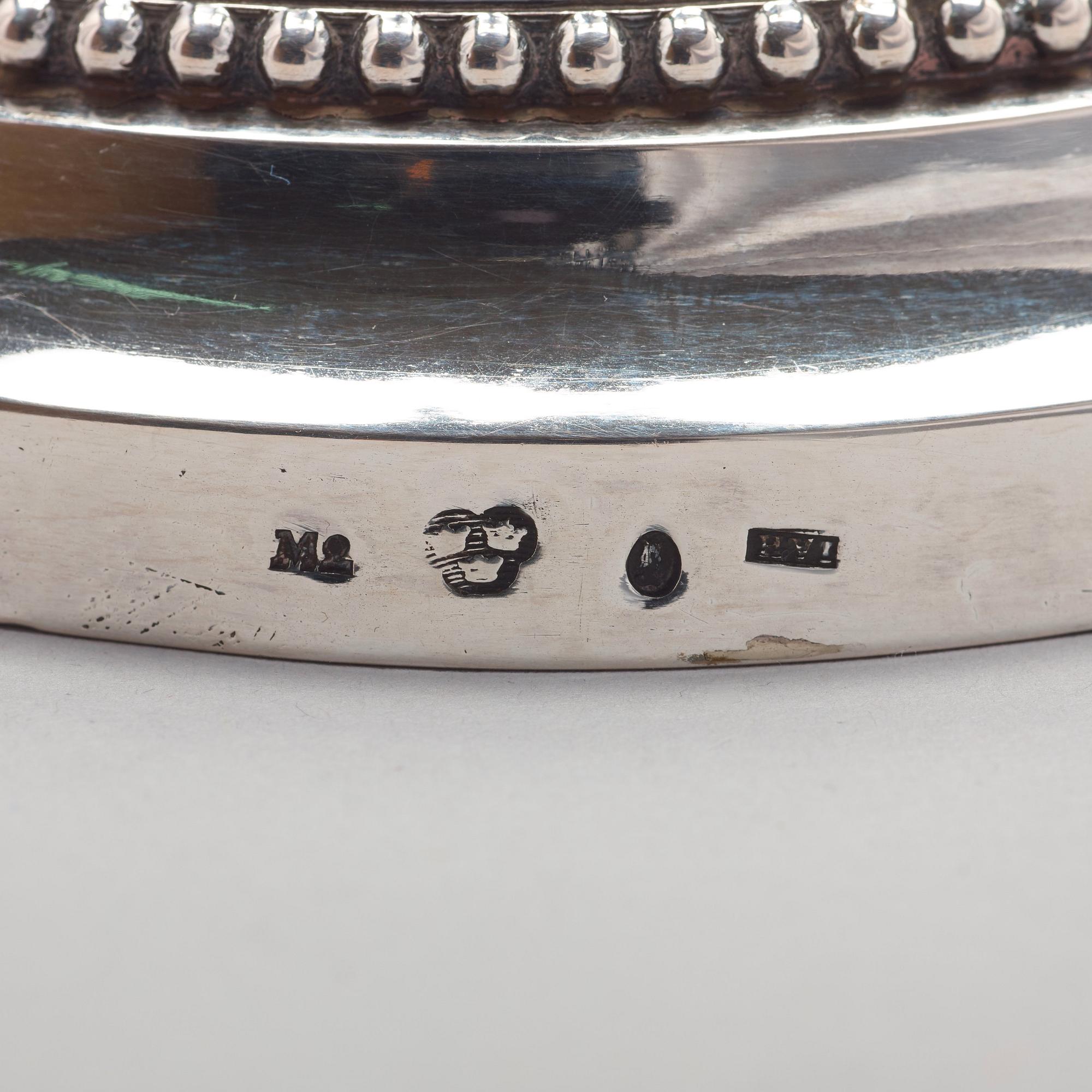 Johan Abraham Hallard, ljusstakar, ett par, silver, Stockholm 1794. Gustavianska.