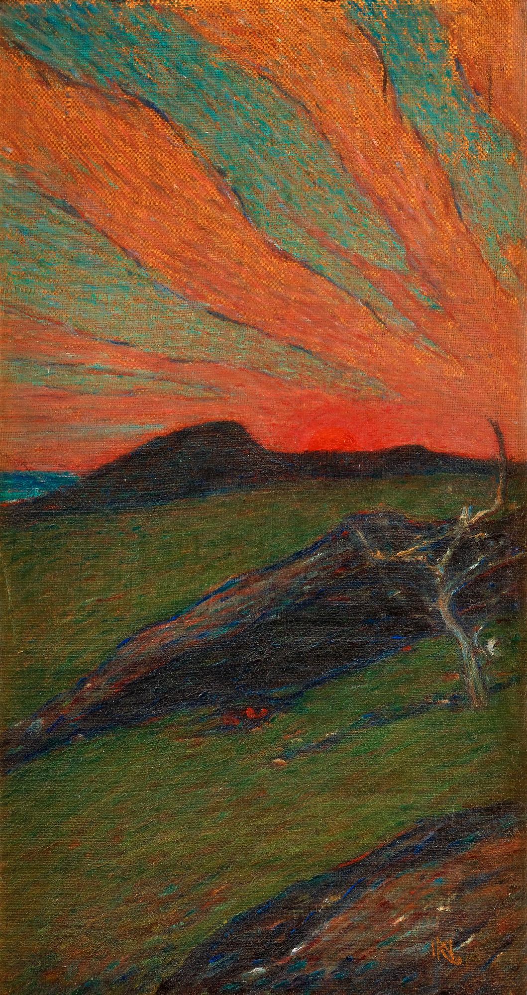 Karl Nordström, "Solnedgång, Bohuslän" (Sunset, Bohuslän).