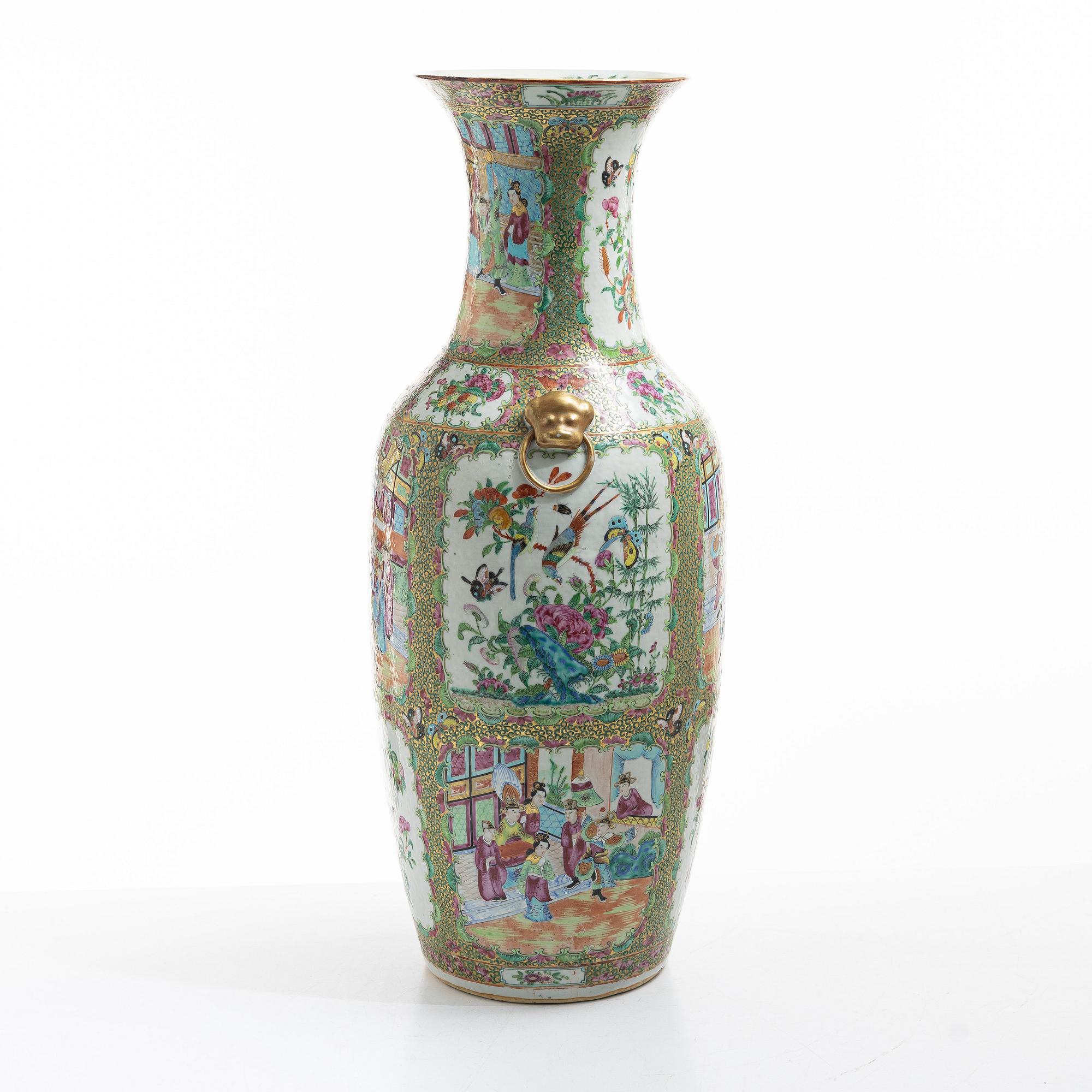 Golvvas, porslin, Kanton, Kina, 1800-tal.