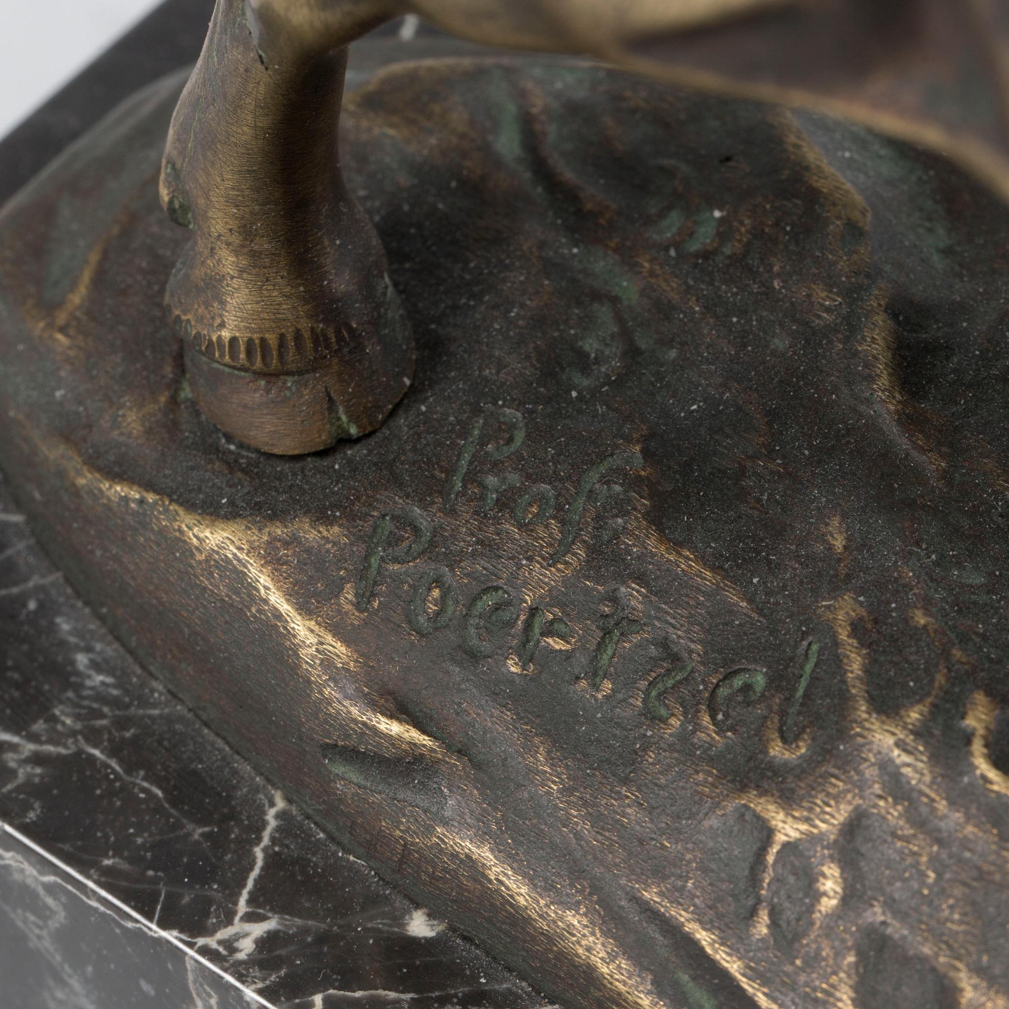 OTTO POERTZEL, skulptur, brons, signerad.
