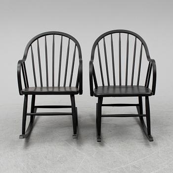 A PAIR OF ROCKING CHAIRS EDSBYVERKEN, second half of the 20th century.