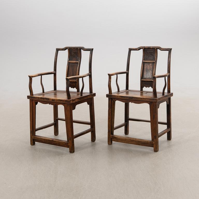 Armchairs, a pair China around 1900.