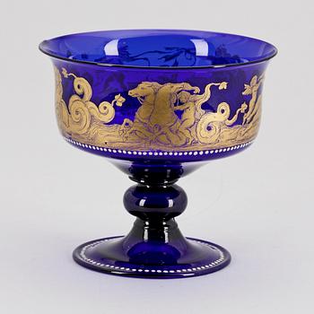 SKÅL PÅ FOT, glas, Italien, omkr 1900.