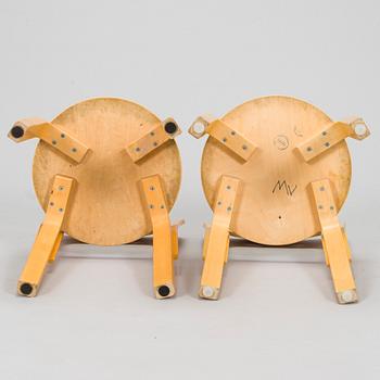 Alvar Aalto, children's chairs, model N65, for Artek, late 1990s.