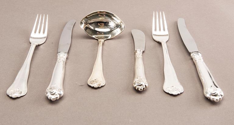A Danish set of 28 pcs of silver cutlery mark of Cohr 20th century, total weight 1568 gram.