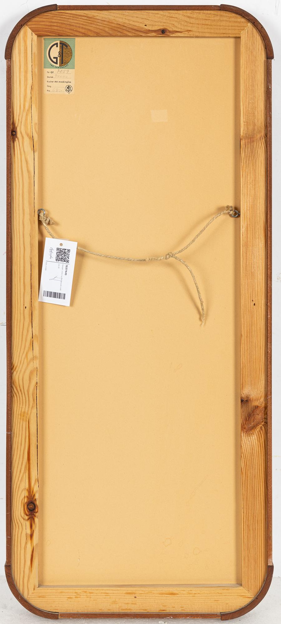 Spegel, AB Glas och Trä, Hovmantorp, omkring 1900-talets mitt.