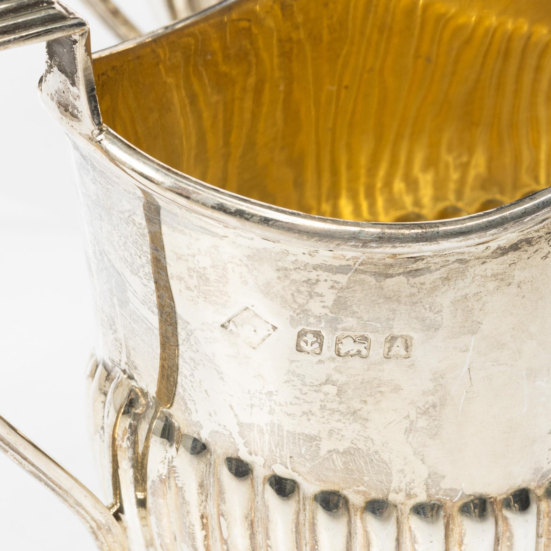 Kaffe- och teservis, 4 delar, silver, empirestil, AC Bloxham Ltd, Birmingham 1925.