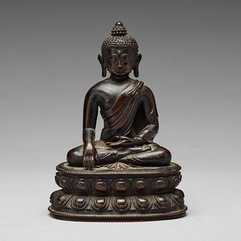 641. A copper alloy figure of Buddha Shakyamundi, Tibet, 17th Century.