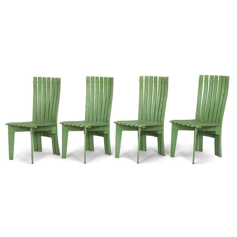 Alvar & Aino Aalto, Four early 1950s 'Aurinko' (Sun-serial) garden chairs, model 910  for O.Y. Huonekalu- ja Rakennustyötehdas A.B.