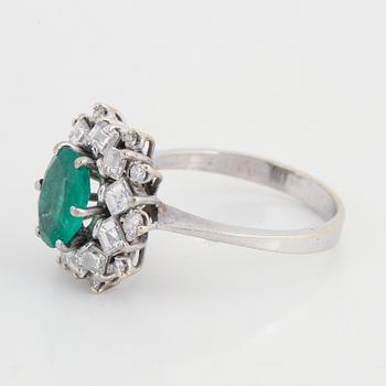 Emerald and diamond ring.