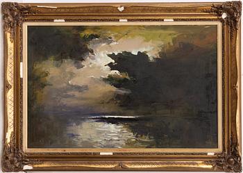 Axel Lind, Moonlit Marine Painting.