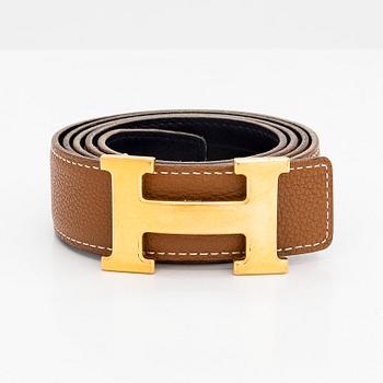 Hermès, a reversible leather 'Constance' belt, 2001.