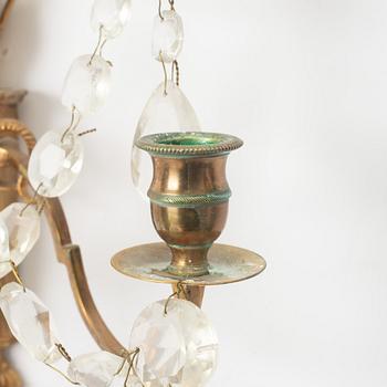 Vägglystrar, ett par, 1900-talets början. Gustaviansk stil.