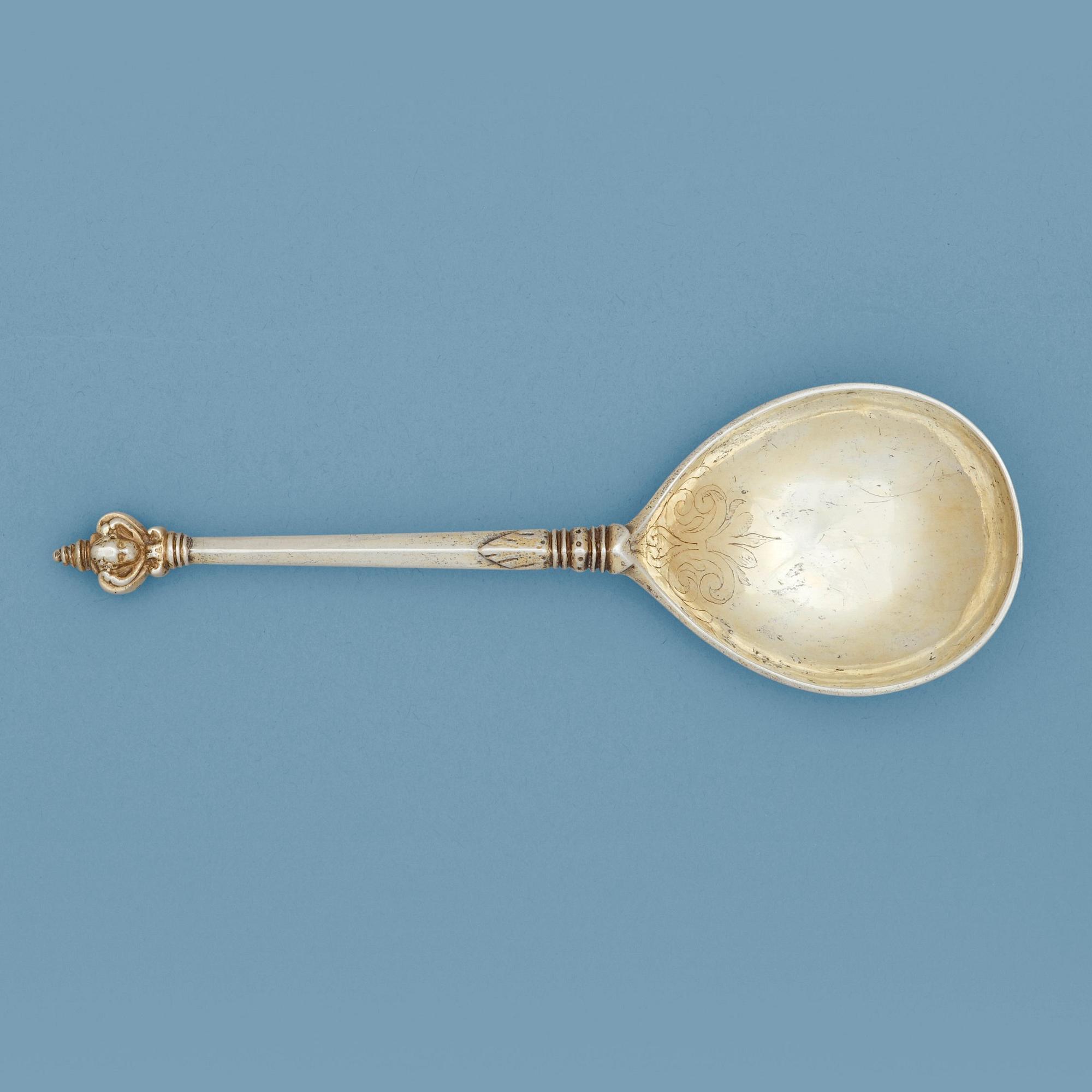 A Swedish 17th century parcel-gilt spoon, marks possibly of Anders Thorsson (Växjö 1656-1693).