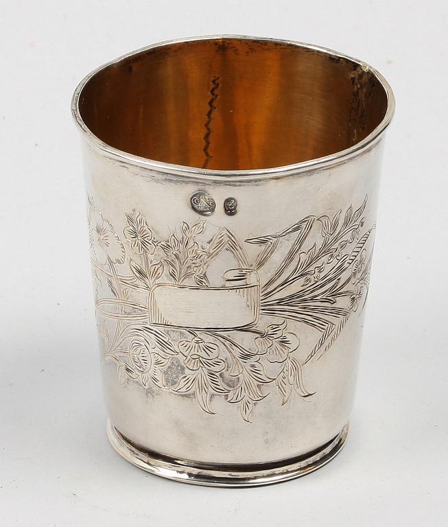 BÄGARE, silver. 1800/1900-tal.