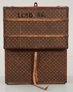 An early 20th cent monogram canvas trunk by Louis Vuitton.