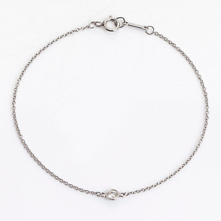 Tiffany & Co, Elsa Peretti, armband, "Diamonds by the Yard", platina med en diamant.