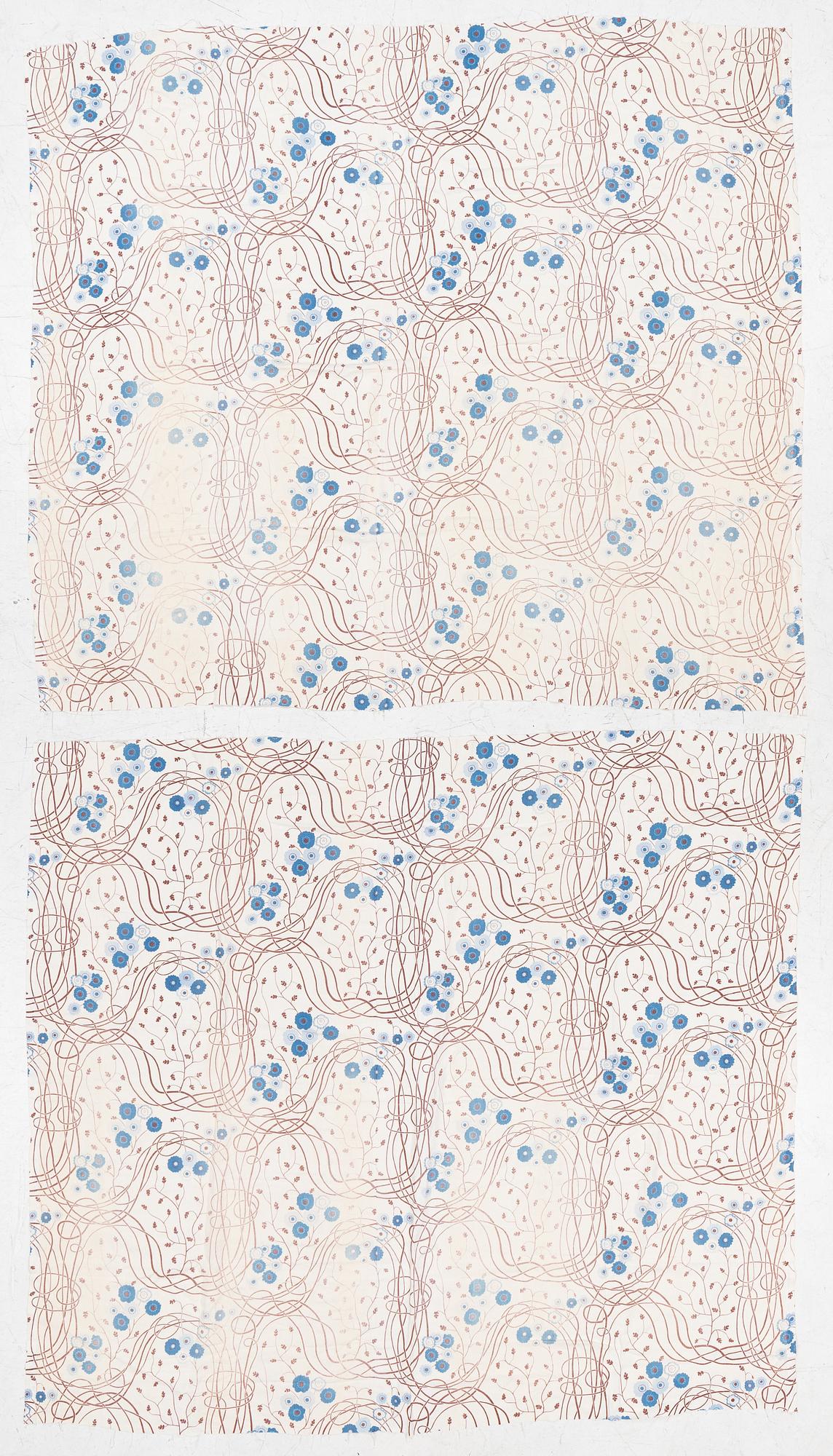 Josef Frank, Ihopsydda gardinvåder, ett par, "Loops", Firma Svenskt Tenn.