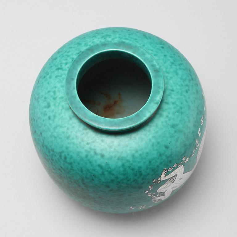 WILHELM KÅGE, vas, stengods, "Argenta", Gustavsberg, 1900-talets mitt.