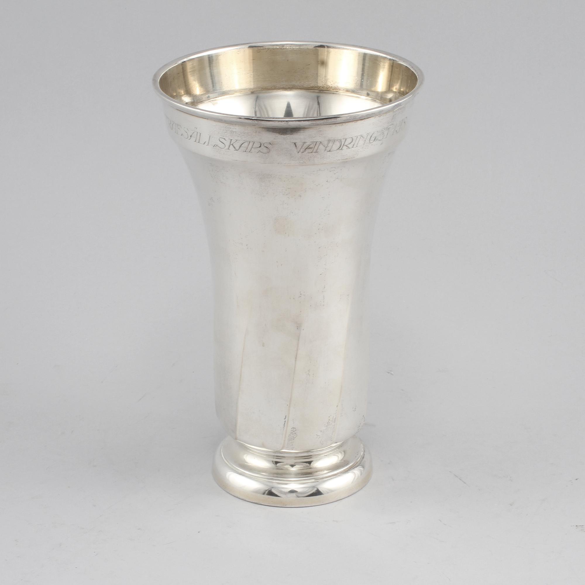 POKAL, silver, GAB, Stockholm, 1918. Vikt 461 gram.