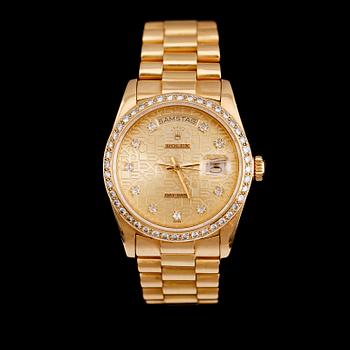 ARMBANDSUR, 18 k guld, Rolex, Day Date. Automatisk.