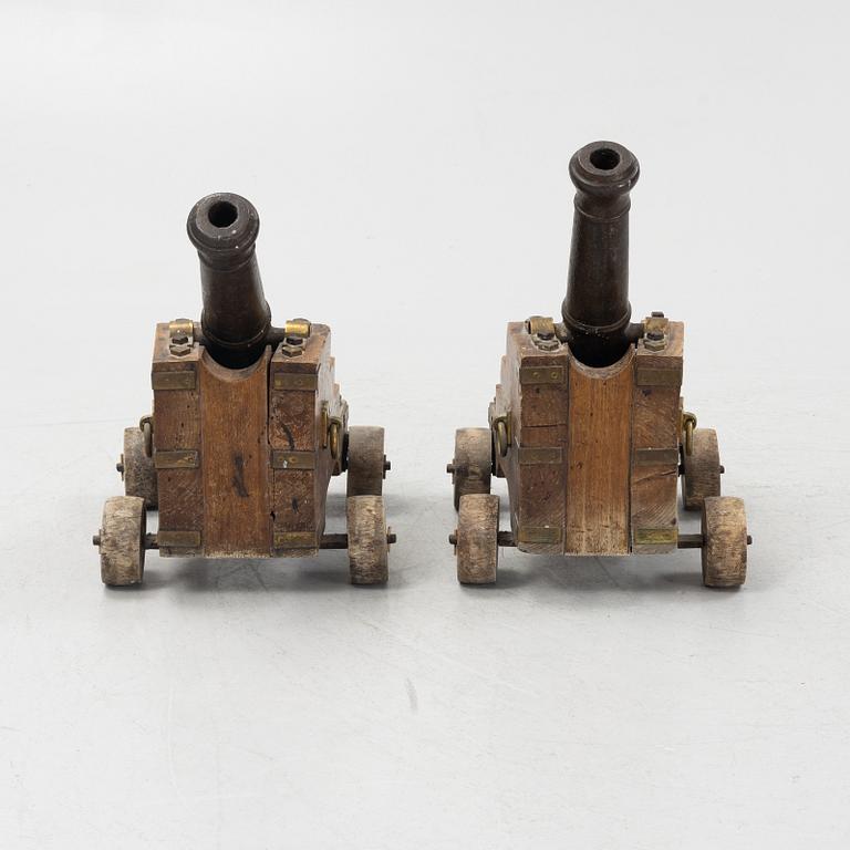 A pair of saluting cannons, 19th Century.