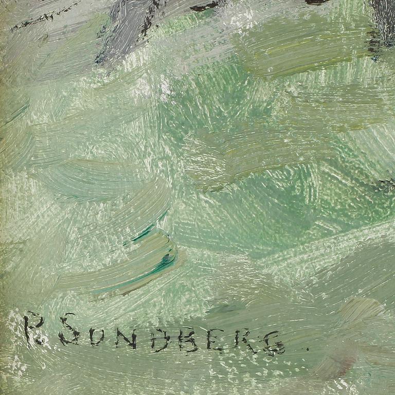 PER AUGUST SUNDBERG, 2 st, olja på duk respektive pannå, signerade, en daterad 1959.