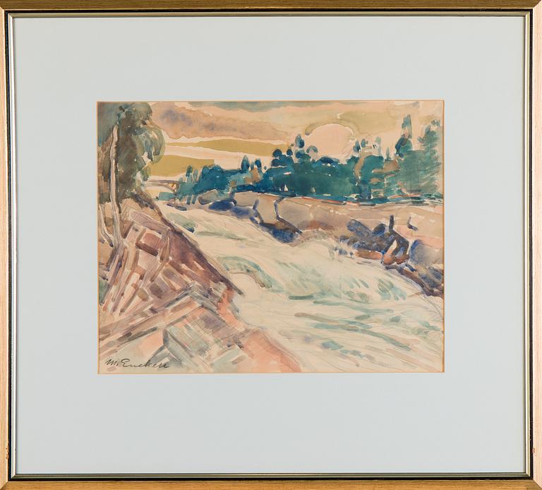 Magnus Enckell, River landscape.