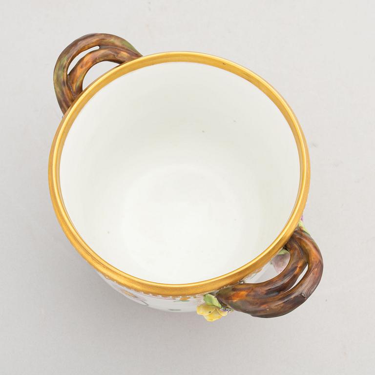 Royal Copenhagen, a 'Flora Danica' porcelain plant pot, Denmark.