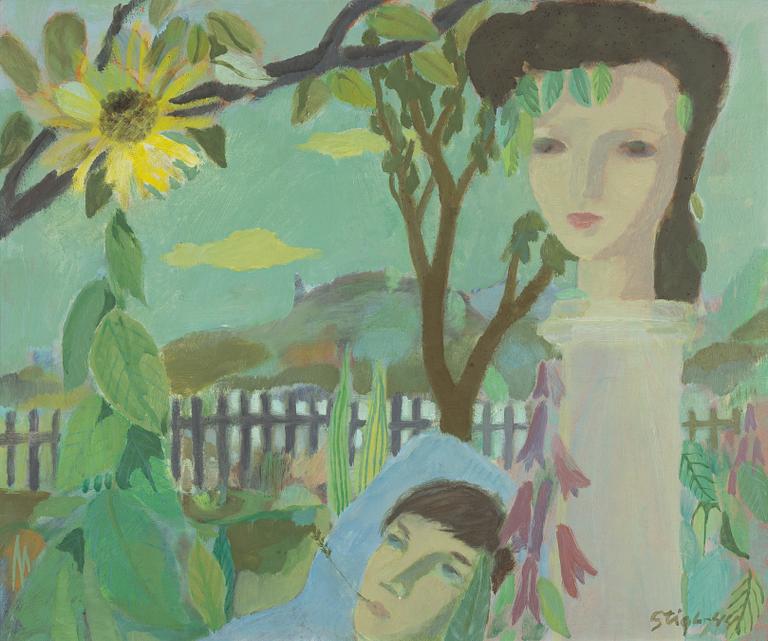 Stig Lindberg, oil on panel, signed and dated -44.