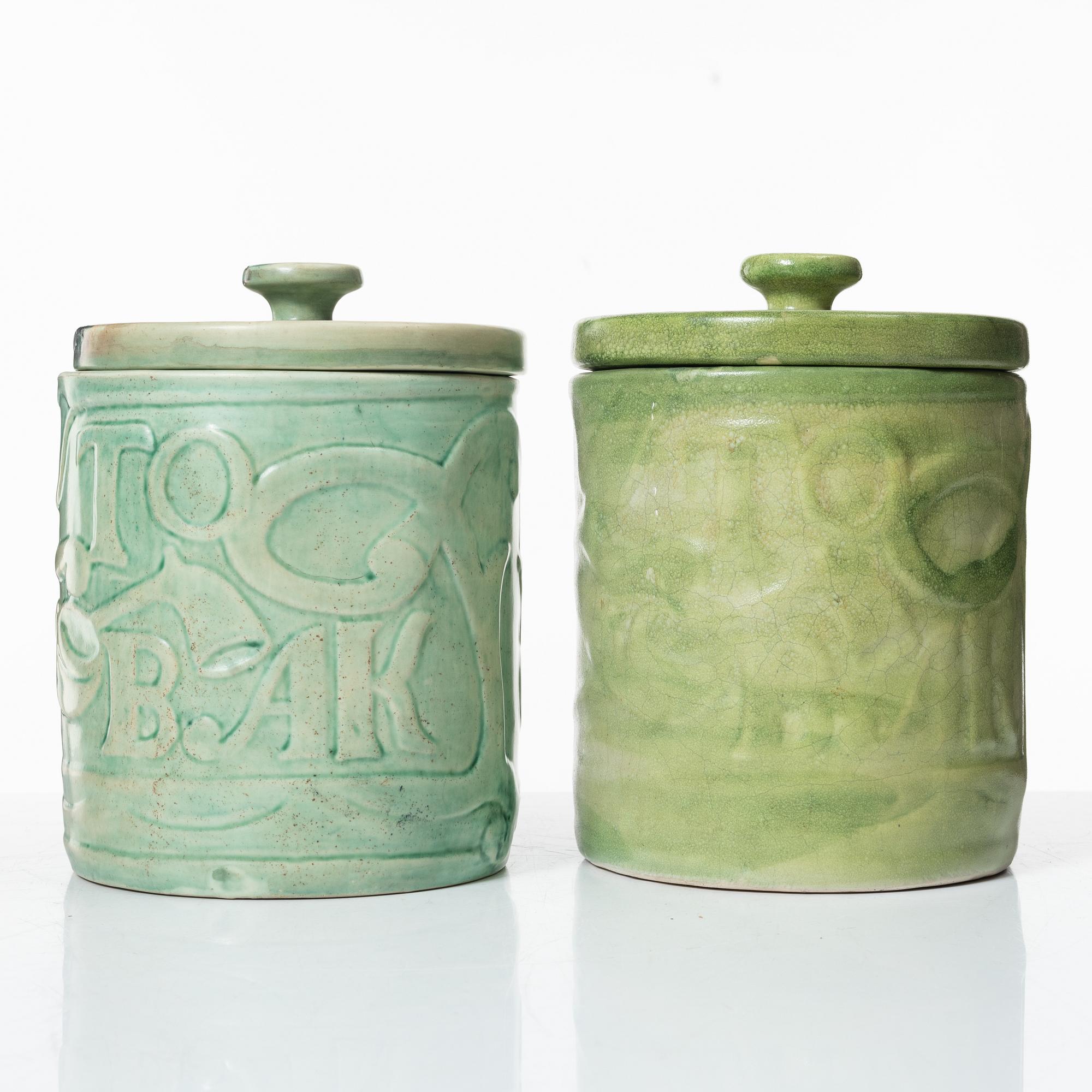 Allan Ebeling, tobaksburkar, 3 st, Bo Fajans 1920-tal och Torshälla 1934.