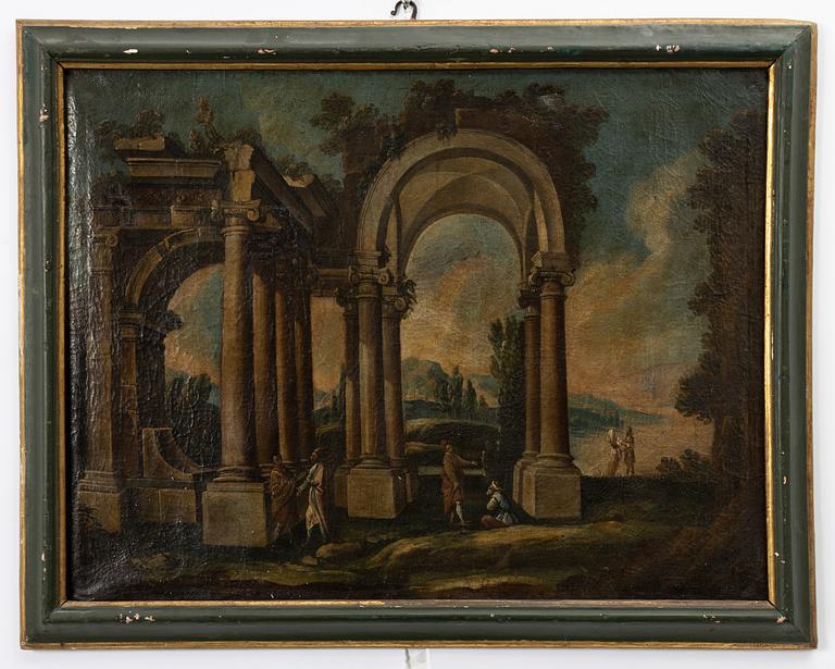 Italiensk skola. 1700-tal. Dörröverstycken, ett par.