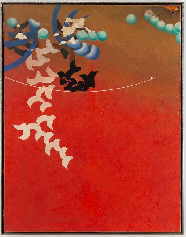 CARL FREDRIK REUTERSWÄRD, enamel/acrylic on canvas, signed Reuterswärd. On verso signed CF Reuterswärd and dated 1983-4.