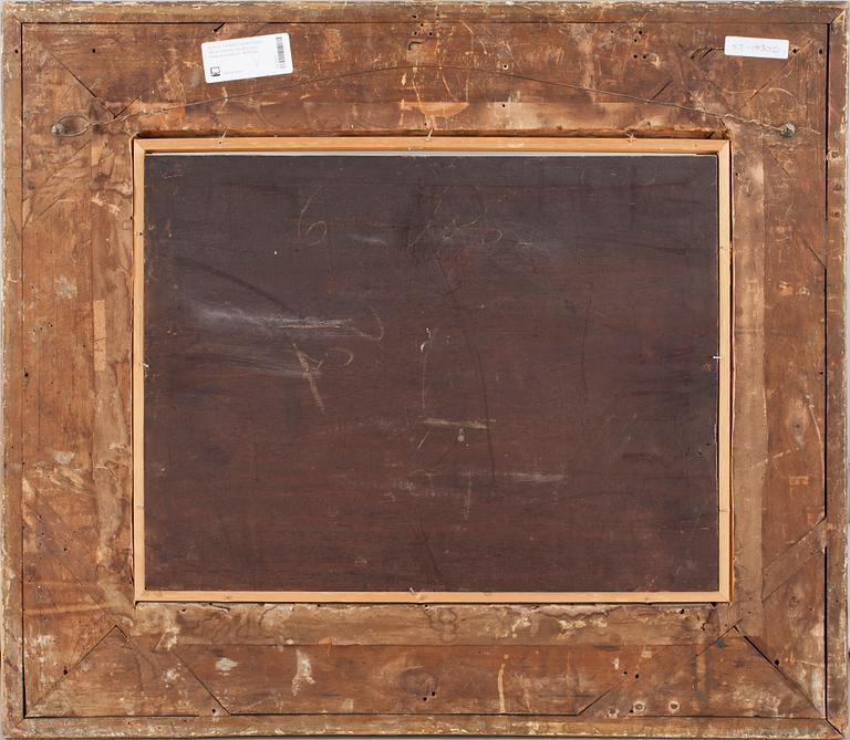 OKÄND KONSTNÄR, olja på pannå, otydlig sign, Märkt Antwerpen. 1800-tal.