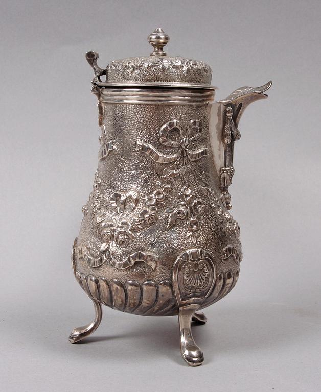 CHOKLADKANNA, silver, Denis Colombier, Paris. 1700/1800-tal.