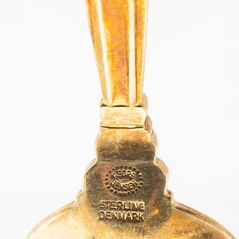 Johan Rohde, spoons 12 pcs "Konge/Achorn" sterling silver for Georg Jensen after 1945.