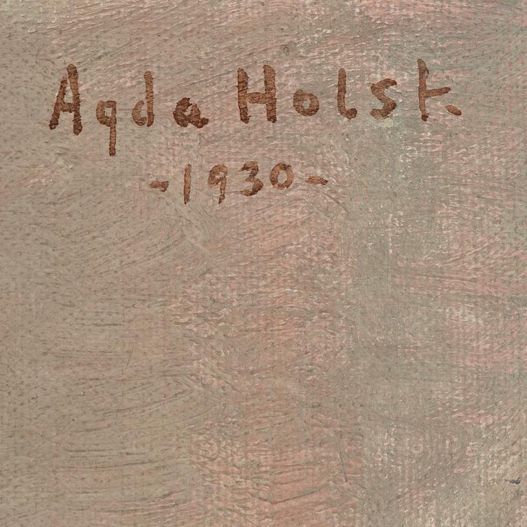 Agda Holst, olja på duk lagd på pannå, signerad och daterad 1930.
